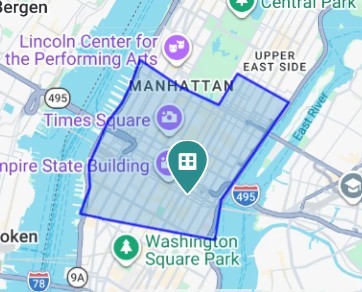 Park boundary map with a selected property marker.