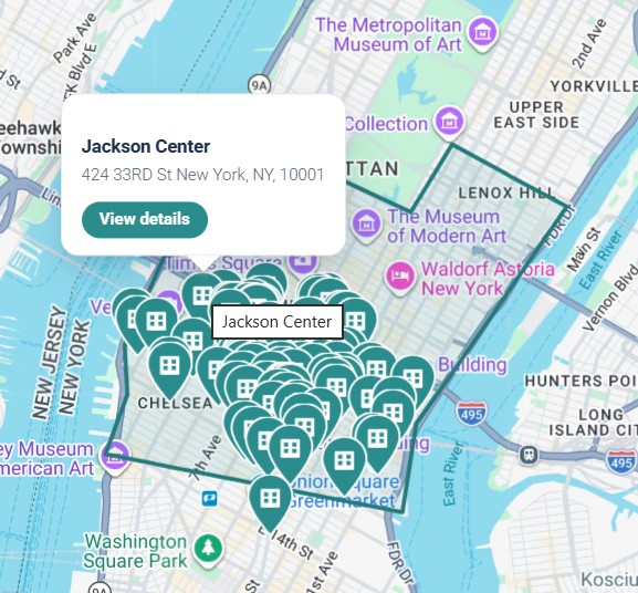 Park Ops Manager map showing parks, structures and facilities as map markers.