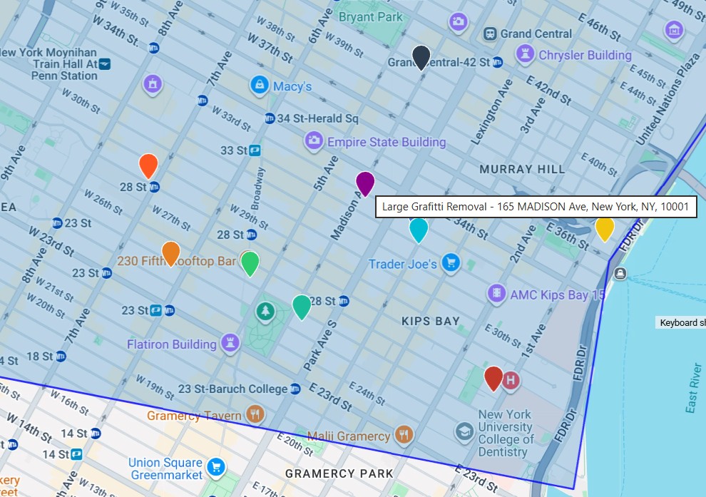 Color-coded incident and activity pinpoints mapped inside a park boundary.
